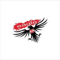 Stylized Eagle Logo with Red Splash and Text vector