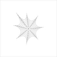 Minimalist Spider Web Line Art on White Background vector
