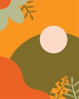 Abstract Floral Composition with Sun and Organic Shapes vector