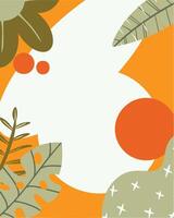 Abstract botanical composition with geometric shapes vector
