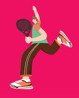 Padel Player in Action vector