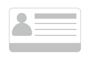 Id card identification badge simple icon. Driver license, verify document. Biometric membership passport. Flat card information. vector