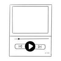 Music play interface bar icon, voice record display. Podcast playlist, play button. Song simple equalizer, record. vector