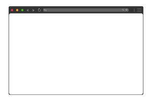 Web browser mockup window in light mode modern flat simple line . web interface blank. Frame screen webpage ui template, interface bar. vector
