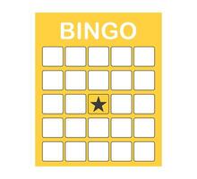 Bingo card template blank with star, luck lotto board game. Bingo ticket empty. Bingo icon, for numbers vector