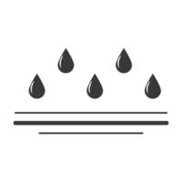 Waterproof icon water protection resistance, surface protection from liquid. Line arrow and water drop. Weather protection symbol. Rainproof material. Simple resistant defence. vector
