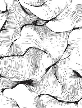 Intricate Line Art Abstract Bird Forms Textures Seamless Pattern Design vector