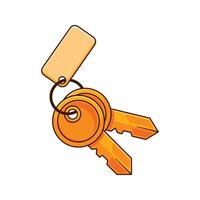 cartoon illustration of keys on a keychain vector