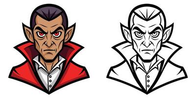 Coloring book for kids an Dracula cartoon with outline vector