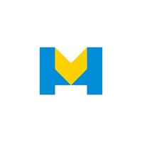letter hv emblem colorful simple logo vector