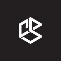 letter cb simple geometric cube linear logo vector