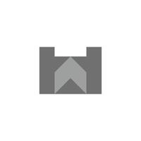 letter h palace gate wall arrow up simple logo vector