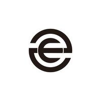 letters ze 2e round simple linear logo vector