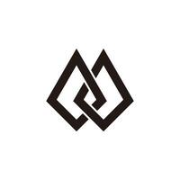 letter m linked overlap line grunge logo vector