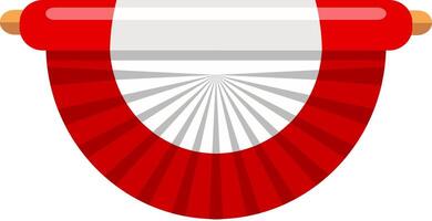 A decorative red and white element featuring radiating lines, symbolizing cultural celebration vector