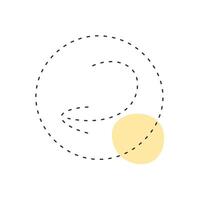 Circular path and motion concept with an arrow and yellow circle vector