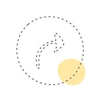 Circular Arrow Icon with a Yellow Circle Element vector