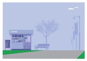 Coffee stand in urban scenery vector