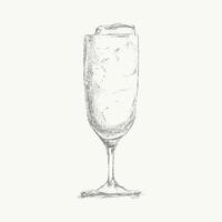 Italian style handcrafted festive cocktail and summer drink with noisy gritty dot halftone effect. Vintage ink sketch for aperitivo and retro pop art design. vector