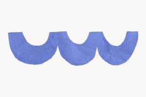 Irregular geometric squiggle shape with jagged torn edges on white background. Crumpled blue paper sticker with halftone gritty texture. vector