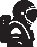 Silhouette of a Solitary Astronaut, Exploring the Vastness of Space, Evoking a Sense of Mystery and Wonder vector