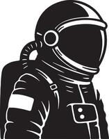 Mysterious Monochrome Astronaut Silhouette A Dramatic Spacefaring Portrait in Striking Black and White - Professional digital artwork with vibrant colors and detailed composition vector