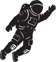 Silhouette of a Joyful Astronaut Floating in Space A Dramatic, Monochrome Space Exploration Image - Professional digital artwork with vibrant colors and detailed composition vector