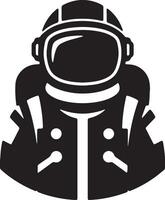 Mysterious Monochrome Astronaut Silhouette in Space A Bold, Dramatic, and Stylish Icon - Professional digital artwork with vibrant colors and detailed composition vector