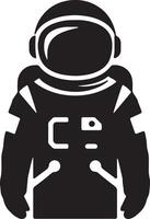 Mysterious Astronaut Standing Silhouetted Against a White Background, Evoking a Sense of Wonder and Space Exploration vector