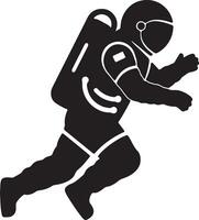 Dramatic Silhouette of an Astronaut Performing a Spacewalk in the Void of Space, Evoking a Sense of Adventure and Isolation vector