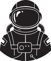 Mysterious Monochrome Astronaut in Space Suit A Bold, Stylized Illustration of Cosmic Exploration - Professional digital artwork with vibrant colors and detailed composition vector