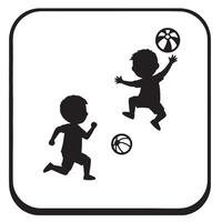 Joyful Kids Playing Ball Silhouettes of Children Engaging in Playful Activities in a Sunny Playground Setting vector