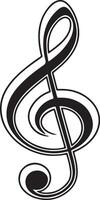 Elegant Black and White Treble Clef Design A Stylish Musical Symbol for Artistic Expression and Melody vector