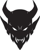 Menacing Devil Head Silhouette Fierce, Dark, and Stylized Graphic Design for Gothic, Horror, or Heavy Metal Themes vector