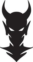Mysterious Devil Silhouette A Dark and Ominous Black and White Illustration - Professional digital artwork with vibrant colors and detailed composition vector