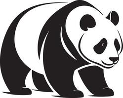 Majestic Black and White Panda Bear Silhouette Walking Serene in Peaceful Nature Setting - Professional digital artwork with vibrant colors and detailed composition vector