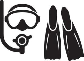 Dive into the Oceans Depths Serene Underwater Scuba Diving Gear Icon Set - Professional digital artwork with vibrant colors and detailed composition vector