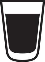 Simple Black and White Illustration of a Glass of Water, Depicting Refreshment and Hydration on a White Background vector