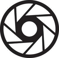 Dramatic Black and White Camera Diaphragm Icon, Symbolic of Photography, Minimalist Design, Abstract Circular Aperture, Graphic Element for Branding vector