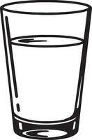 Simple Line Drawing of a Glass of Water, Clean and Refreshing, Minimalist Style Illustration - Professional digital artwork with vibrant colors and detailed composition vector