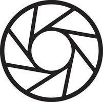 Abstract Black and White Camera Aperture Icon Minimalist Circular Design, Simple Graphic, Modern Photography Symbol vector