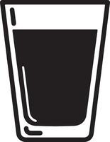 Simple Black and White Illustration of a Glass of Water, Refreshing Drink in a Glass, Clean and Minimalist Design, Perfect for Hydration Themed Designs. vector