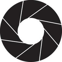 Dramatic Black and White Camera Aperture Icon, Stylish Shutter Design for Photography, Minimalist Graphic, Modern Artistic Mood vector