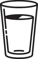 Simple Line Drawing of a Glass of Water, Refreshing Drink in a Glass, Clean and Pure Hydration, Thirst-Quenching Beverage, Simple Graphic vector