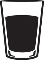 Mysterious Dark Liquid in a Simple Glass A Moody, Black and White Illustration of a Drink vector