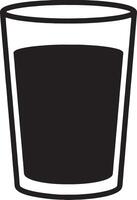A Simple Line Drawing of a Glass of Dark Liquid, Evoking a Mysterious and Serene Mood in a Minimalist Style vector