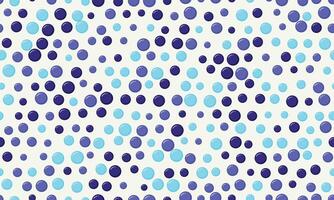 Abstract seamless pattern of blue and purple circles on a white background. Perfect for textile designs, website backgrounds, or playful branding. Evokes feelings of joy, energy, and fun. vector