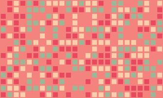 Abstract geometric mosaic pattern. Pastel pink, peach, and green squares create a vibrant, playful texture ideal for backgrounds, websites, or textile designs. vector