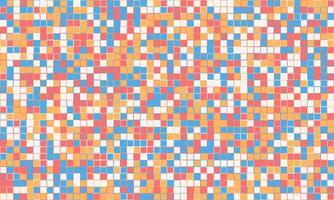 Abstract mosaic pattern with pastel squares in blue, orange, red, and white. Ideal for backgrounds, website design, presentations, and creating vibrant, playful visuals. vector