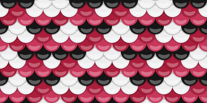Abstract seamless pattern of overlapping scales in pink, white, and black. Perfect for fashion, website backgrounds, or any design needing a vibrant, textured look.